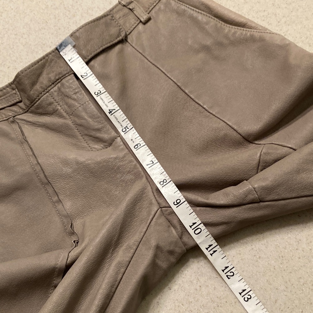 Poleci Taupe Leather Pants 30" Waist  **Very Worn** - Picture 10 of 16